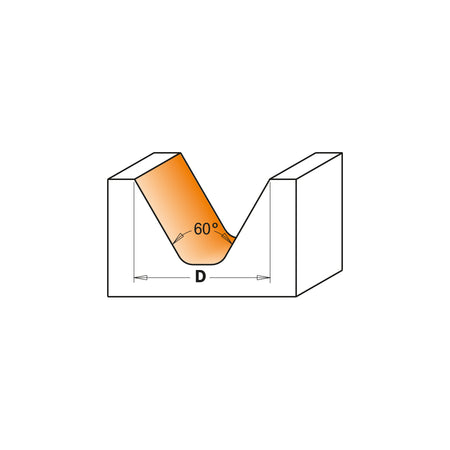 CMT Orange Tools 749.001.11 Lettering router bits (60°) industrial industrial Tools Industrial router bits Woodworking Tools and accessories Ireland Maginn Machinery 03