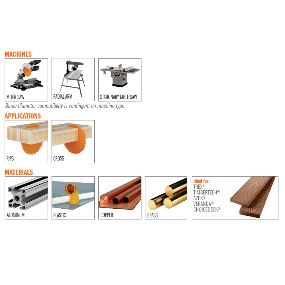 CMT Orange Tools 276.165.56H ITK Plus non-ferrous metal and Composite Decking saw blades Hardware Hardware Tools Circular saw blades CMT Contractor Tools® - ITKPlus® Woodworking Tools and accessories Ireland Maginn Machinery 03