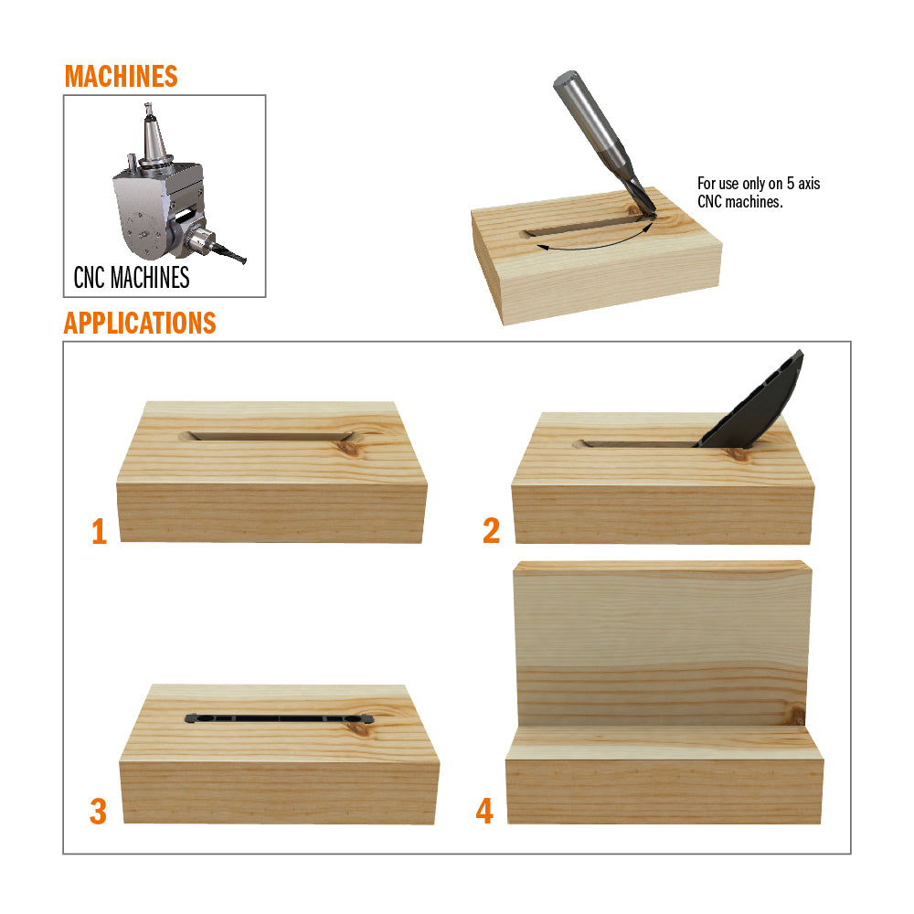 CMT Orange Tools 190.001.04 Solid Carbide Upcut & Downcut Spiral Bit with DLCS Chrome Coating Industrial Industrial Tools Router cutters & chucks for CNC Woodworking Tools and accessories Ireland Maginn Machinery 03