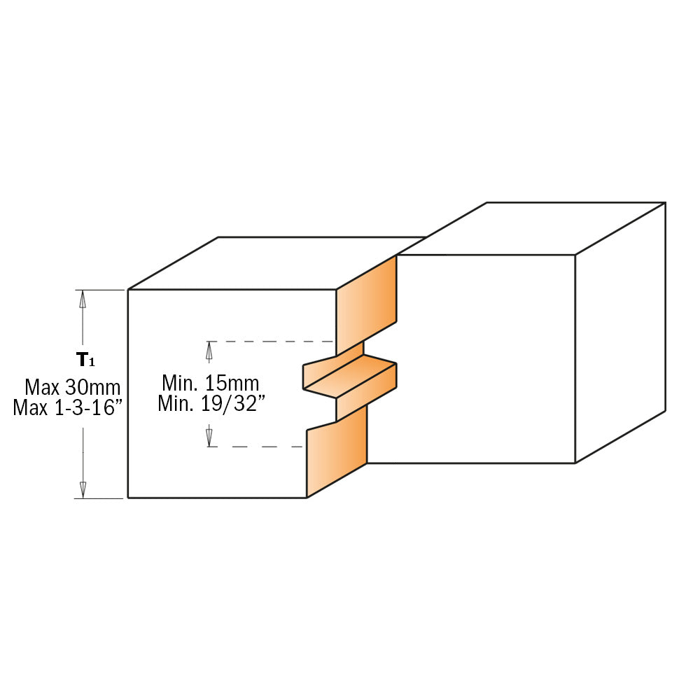 CMT Orange Tools 855.501.11 Reverse glue joint router bits industrial industrial Tools Industrial router bits Woodworking Tools and accessories Ireland Maginn Machinery 03