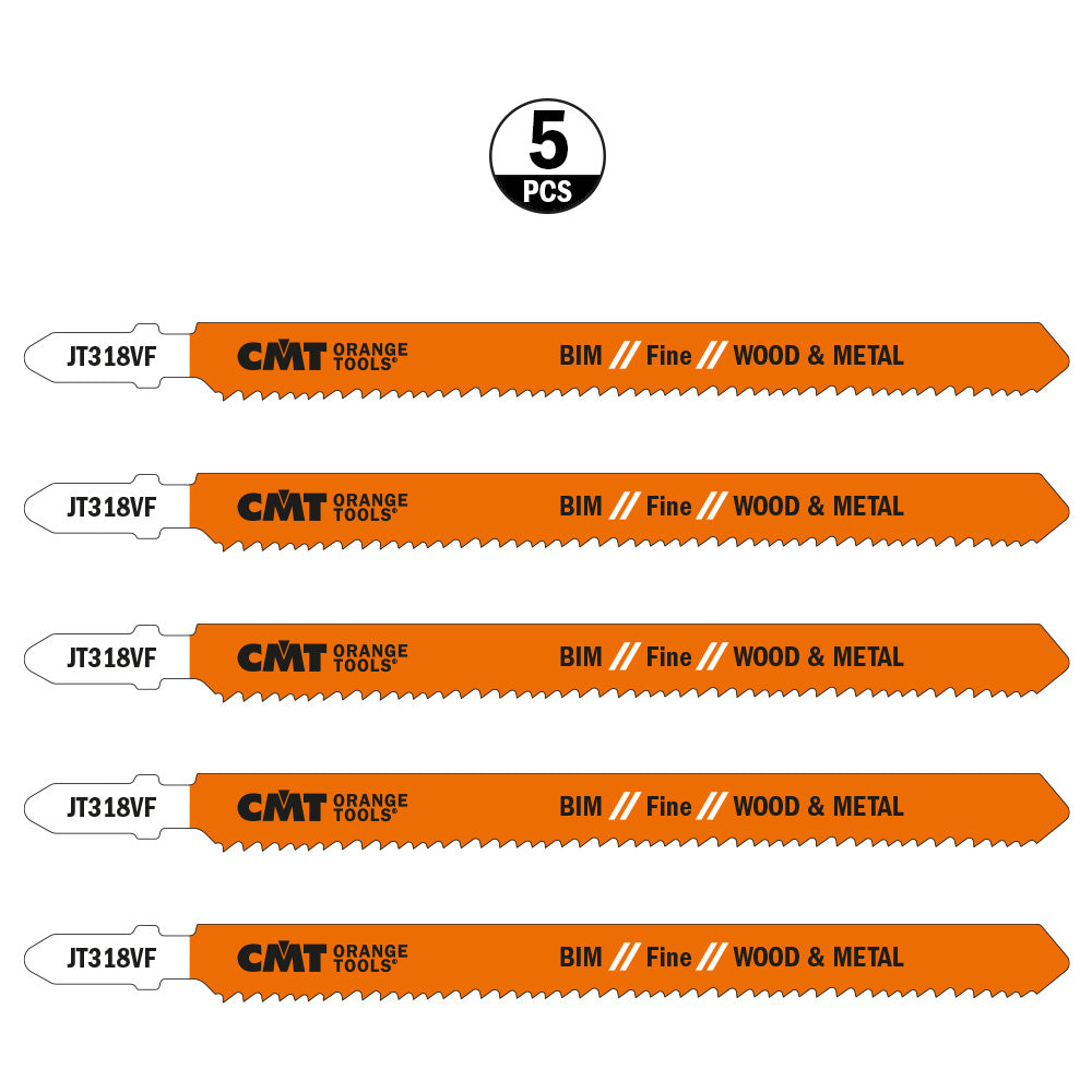 CMT Orange Tools JT318VF-5 Straight cuts on wood with nails/metal, chipboard and laminate Hardware Hardware Tools Jig saw blades Woodworking Tools and accessories Ireland Maginn Machinery 03