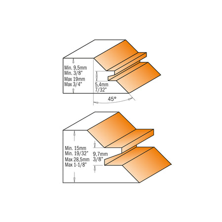 CMT Orange Tools 855.503.11 Lock miter router bits industrial industrial Tools Industrial router bits Woodworking Tools and accessories Ireland Maginn Machinery 04