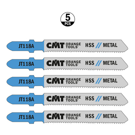 CMT Orange Tools JT118A-5 Straight cuts on thin sheet metals, ferrous and non-ferrous Hardware Hardware Tools Jig saw blades Woodworking Tools and accessories Ireland Maginn Machinery 02