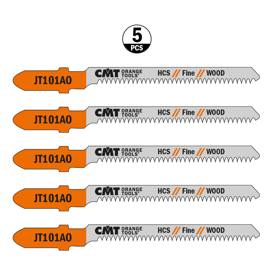 CMT Orange Tools JT101AO-5 Curved cuts, fine finishing on both sides of surface on hard/softwood Hardware Hardware Tools Jig saw blades Woodworking Tools and accessories Ireland Maginn Machinery 02