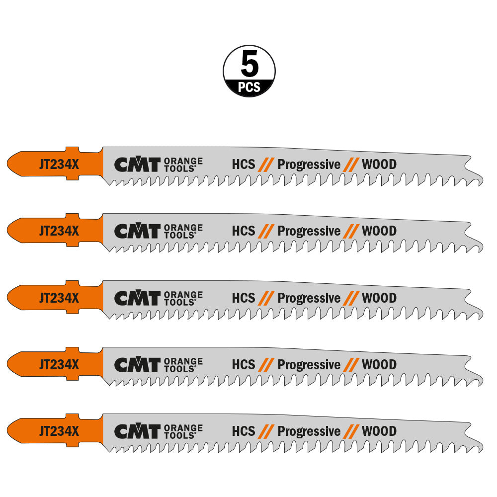 CMT Orange Tools JT234X-5 Straight cuts on hard/softwood, plywood, OSB, laminates Hardware Hardware Tools Jig saw blades Woodworking Tools and accessories Ireland Maginn Machinery 03