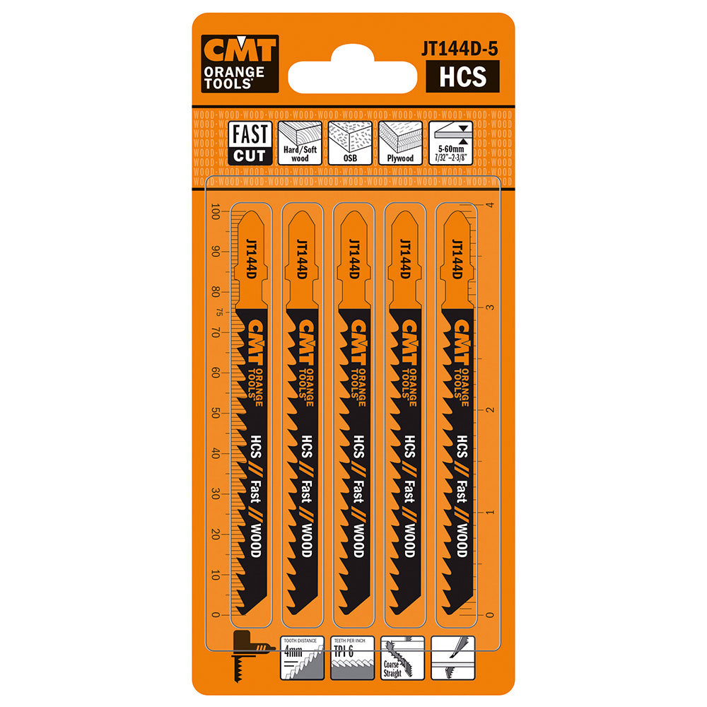 CMT Orange Tools JT144D-100 Very fast cuts, straight and coarse, on hard/softwood Hardware Hardware Tools Jig saw blades Woodworking Tools and accessories Ireland Maginn Machinery 04