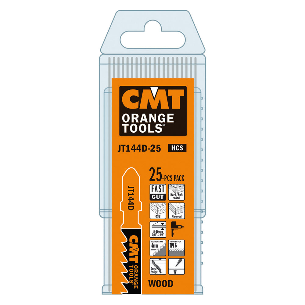 CMT Orange Tools JT144D-100 Very fast cuts, straight and coarse, on hard/softwood Hardware Hardware Tools Jig saw blades Woodworking Tools and accessories Ireland Maginn Machinery 05