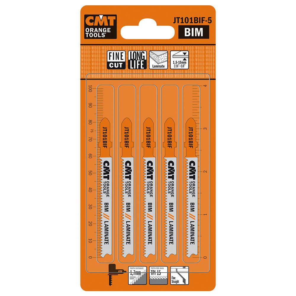 CMT Orange Tools JT101BIF-5 Splinter-free cuts. For all laminates, HPL and multiplex panels Hardware Hardware Tools Jig saw blades Woodworking Tools and accessories Ireland Maginn Machinery 04