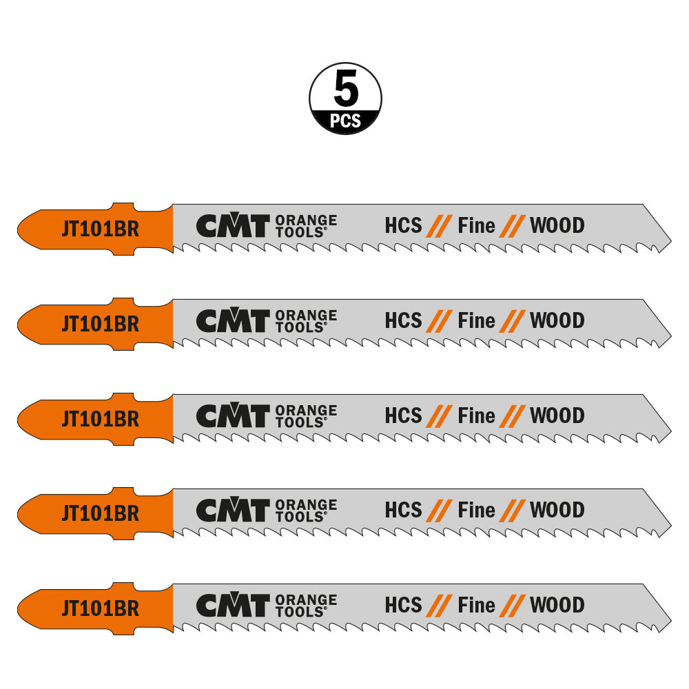 CMT Orange Tools JT101BR-5 Straight cuts fine finishing , hard/softwood, plywood, OSB, laminated panels, plastics Hardware Hardware Tools Jig saw blades Woodworking Tools and accessories Ireland Maginn Machinery 03