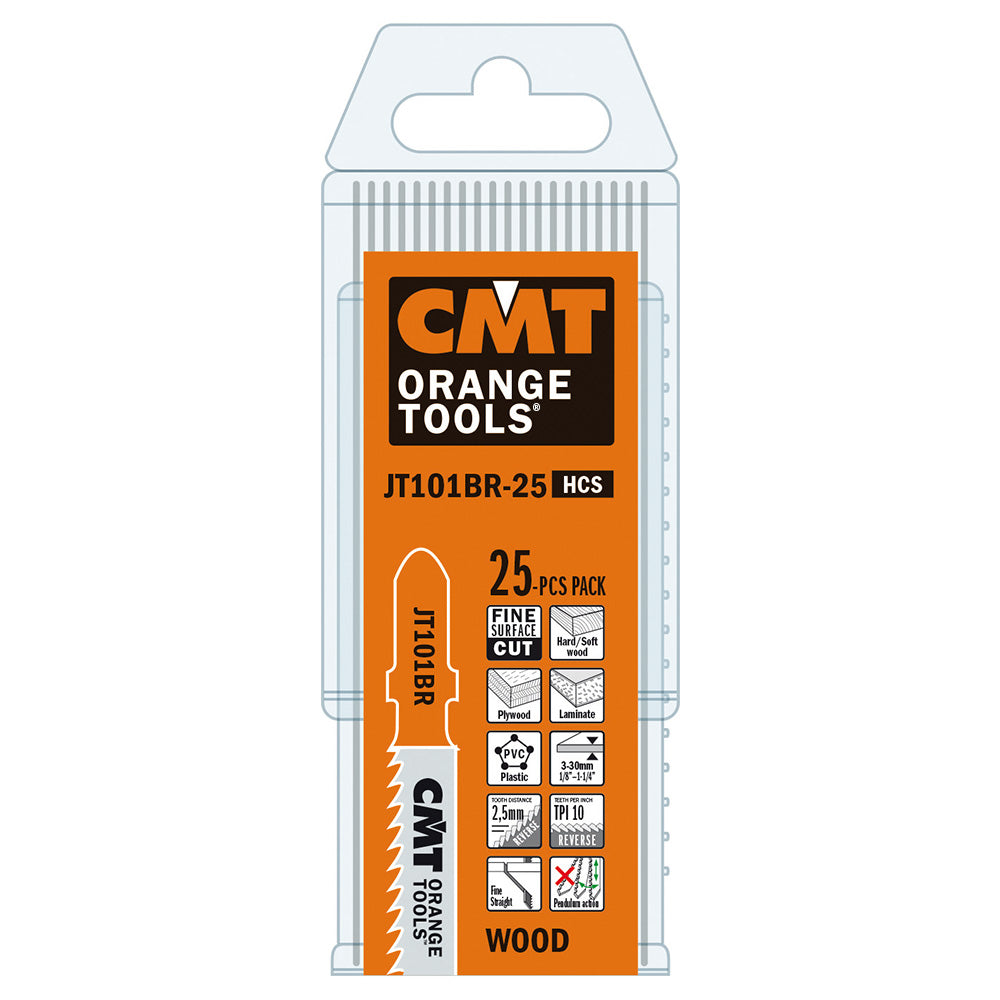 CMT Orange Tools JT101BR-5 Straight cuts fine finishing , hard/softwood, plywood, OSB, laminated panels, plastics Hardware Hardware Tools Jig saw blades Woodworking Tools and accessories Ireland Maginn Machinery 05