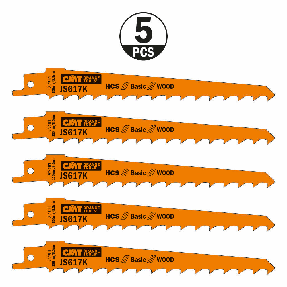 CMT Orange Tools JS617K-5 Sabre Saw Blade to cut coarse wood Hardware Hardware Tools Sabre - Reciprocating saw blades Woodworking Tools and accessories Ireland Maginn Machinery 03