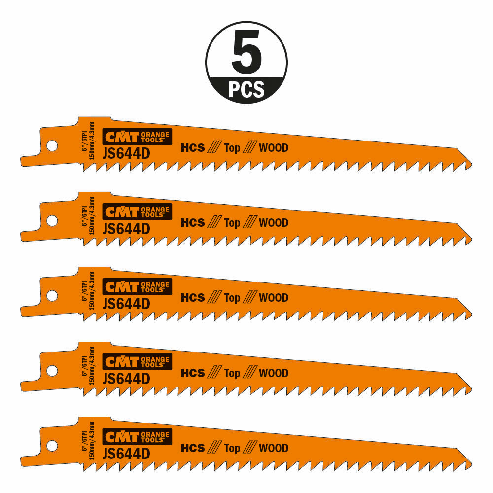 CMT Orange Tools JS644D-5 Jig Saw Blade for cutting construction wood, wooden wall panels, MDF, plywood, plastic Hardware Hardware Tools Sabre - Reciprocating saw blades Woodworking Tools and accessories Ireland Maginn Machinery 03