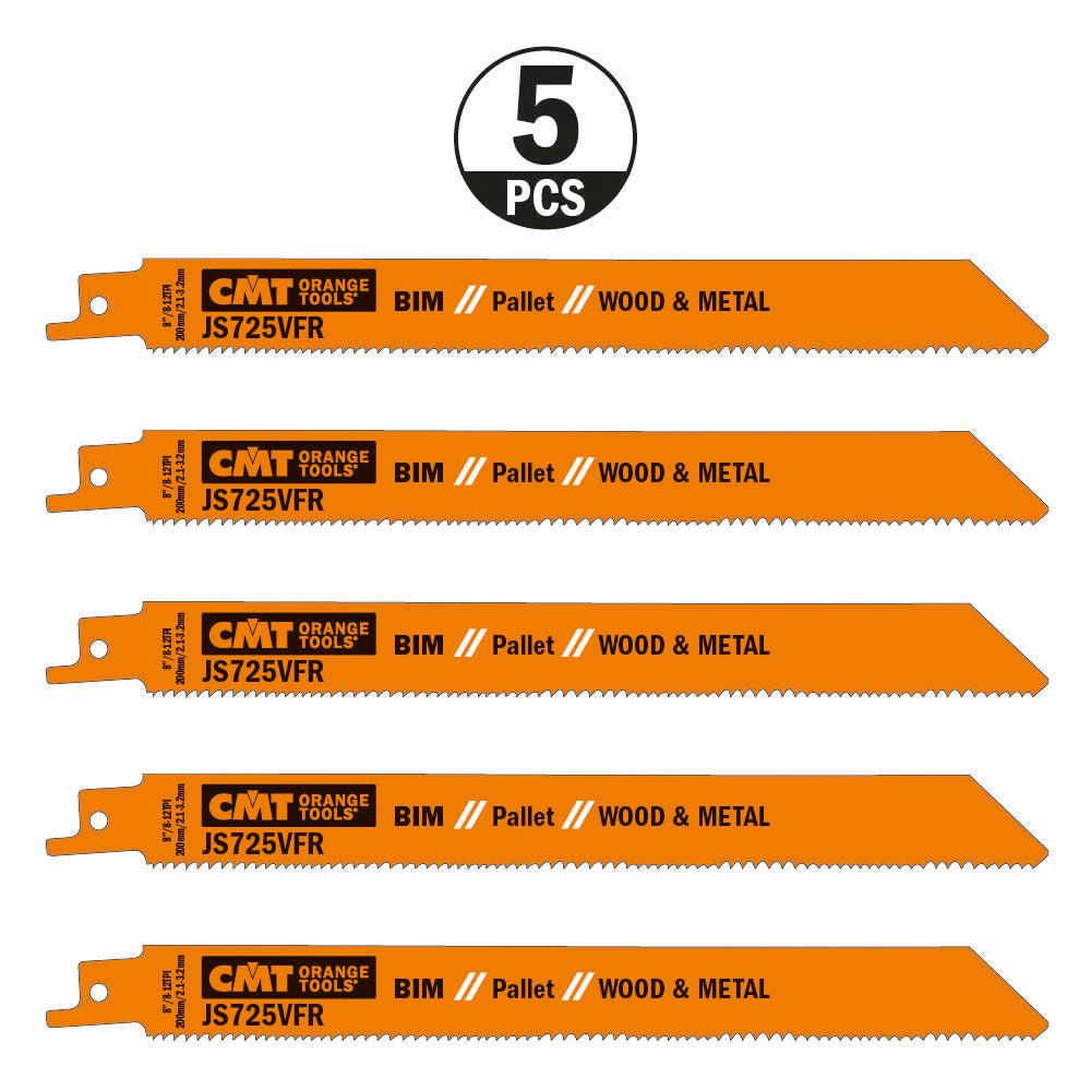 CMT Orange Tools JS725VFR-20 Special saw blade for pallet repairs Hardware Hardware Tools Sabre - Reciprocating saw blades Woodworking Tools and accessories Ireland Maginn Machinery 03