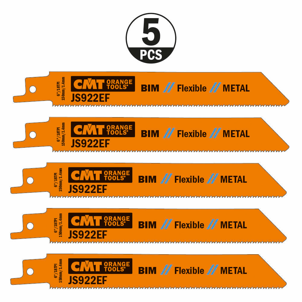 CMT Orange Tools JS922EF-20 Sabre blade for cutting sheet metal, pipe and profiles Hardware Hardware Tools Sabre - Reciprocating saw blades Woodworking Tools and accessories Ireland Maginn Machinery 03