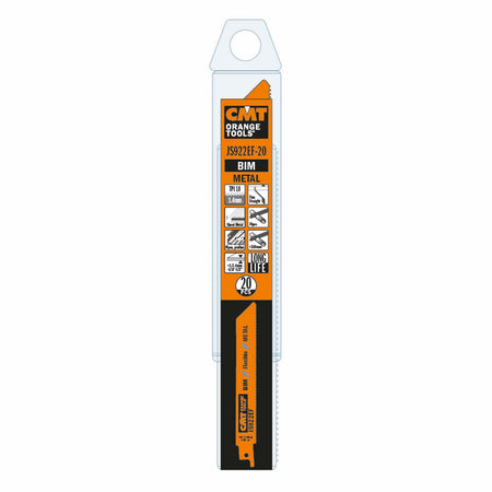 CMT Orange Tools JS922EF-20 Sabre blade for cutting sheet metal, pipe and profiles Hardware Hardware Tools Sabre - Reciprocating saw blades Woodworking Tools and accessories Ireland Maginn Machinery 06