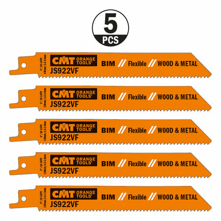 CMT Orange Tools JS922VF-5 For cutting wood with nails or metal Hardware Hardware Tools Sabre - Reciprocating saw blades Woodworking Tools and accessories Ireland Maginn Machinery 03