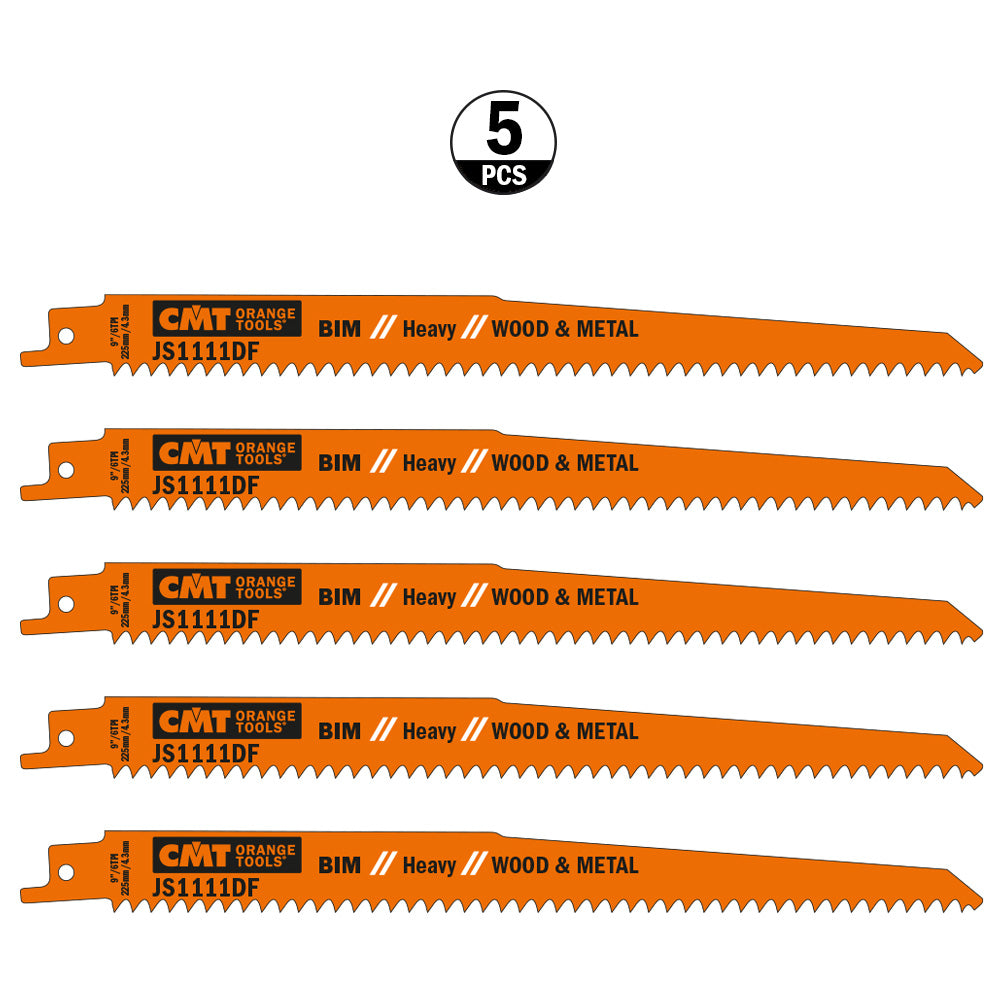 CMT Orange Tools JS1111DF-5 For cutting wood with nails or metal, glass fiber reinforced plastic, epoxy Hardware Hardware Tools Sabre - Reciprocating saw blades Woodworking Tools and accessories Ireland Maginn Machinery 03