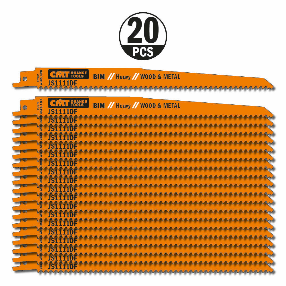 CMT Orange Tools JS1111DF-20 For cutting wood with nails or metal, glass fiber reinforced plastic, epoxy Hardware Hardware Tools Sabre - Reciprocating saw blades Woodworking Tools and accessories Ireland Maginn Machinery 05