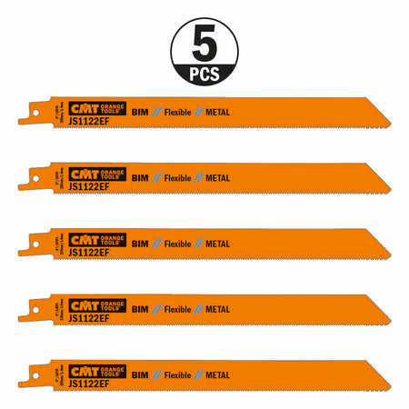 CMT Orange Tools JS1122EF-5 Sabre blades for cutting sheet metal, pipe and profiles Hardware Hardware Tools Sabre - Reciprocating saw blades Woodworking Tools and accessories Ireland Maginn Machinery 03