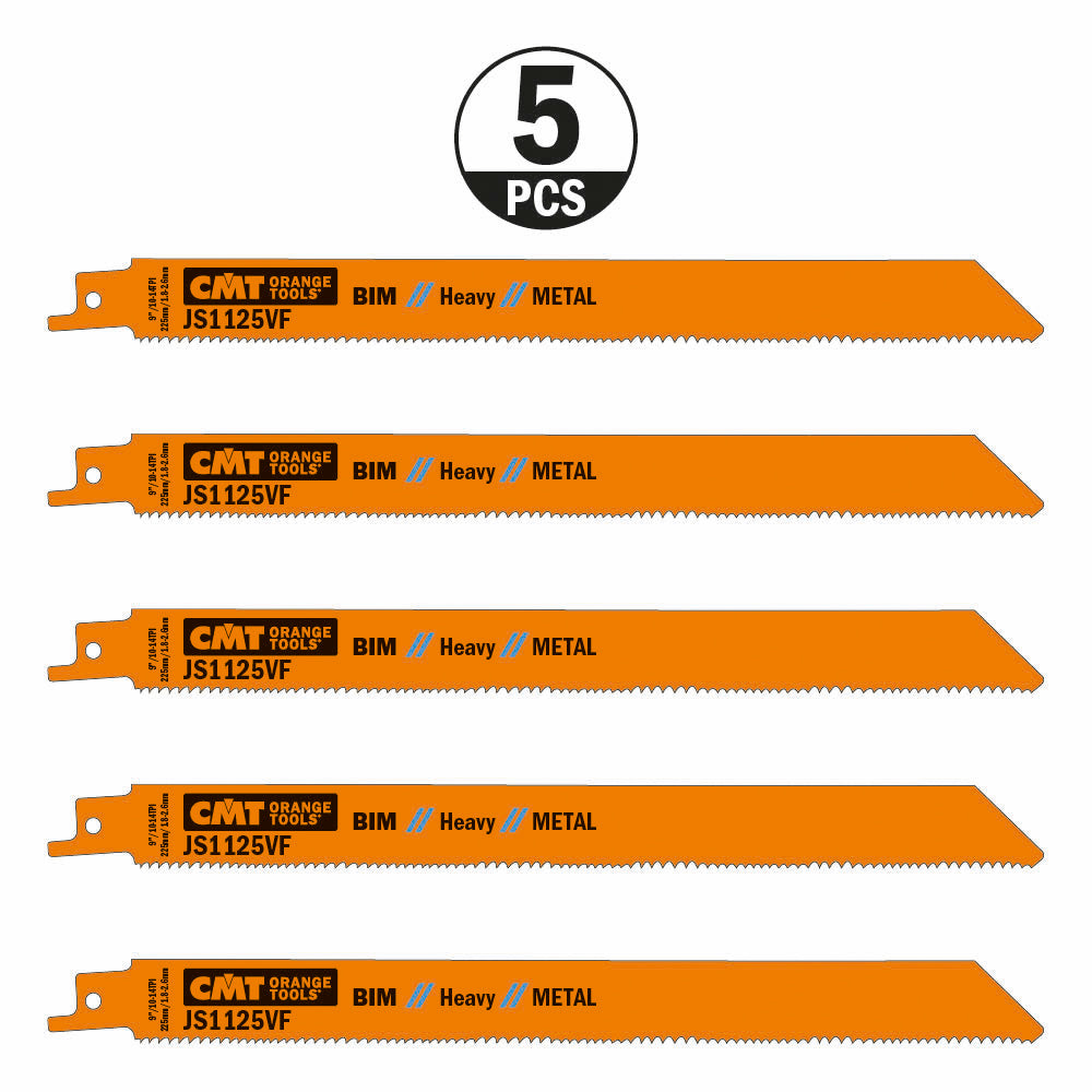 CMT Orange Tools JS1125VF-5 For cutting medium-thick to thick sheet metal, thin to thick-walled pipe Hardware Hardware Tools Sabre - Reciprocating saw blades Woodworking Tools and accessories Ireland Maginn Machinery 03