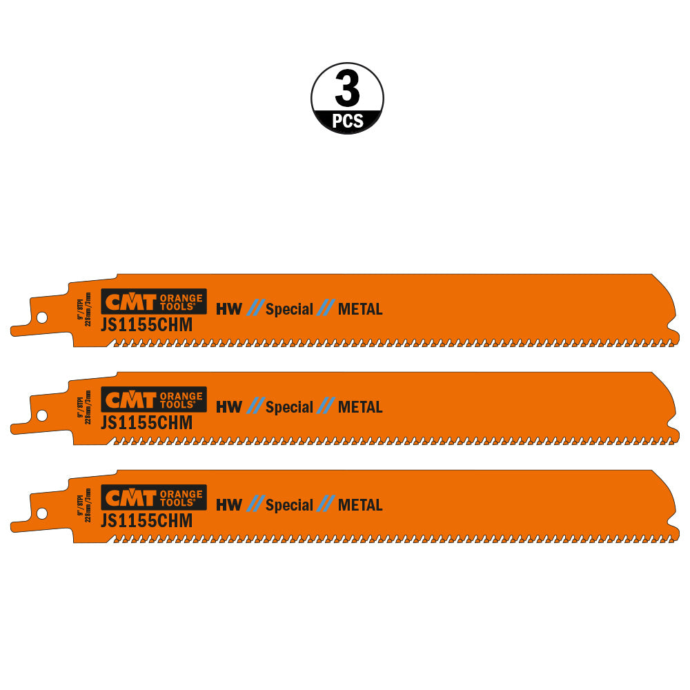 CMT Orange Tools JS1155CHM-3 For cutting wood with nails or metal Hardware Hardware Tools Sabre - Reciprocating saw blades Woodworking Tools and accessories Ireland Maginn Machinery 03