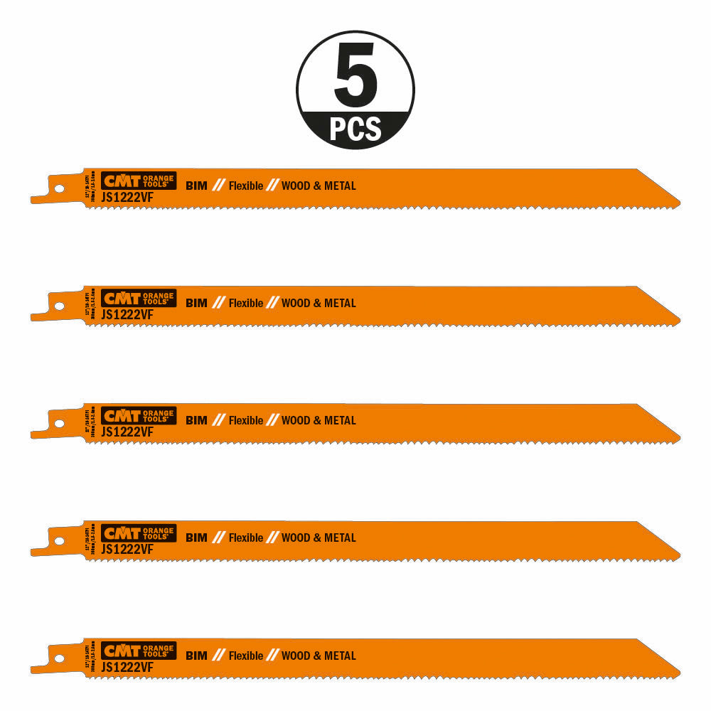 CMT Orange Tools JS1222VF-5 Cuts wood with metal, aluminium profiles, glass fiber, epoxy Hardware Hardware Tools Sabre - Reciprocating saw blades Woodworking Tools and accessories Ireland Maginn Machinery 03