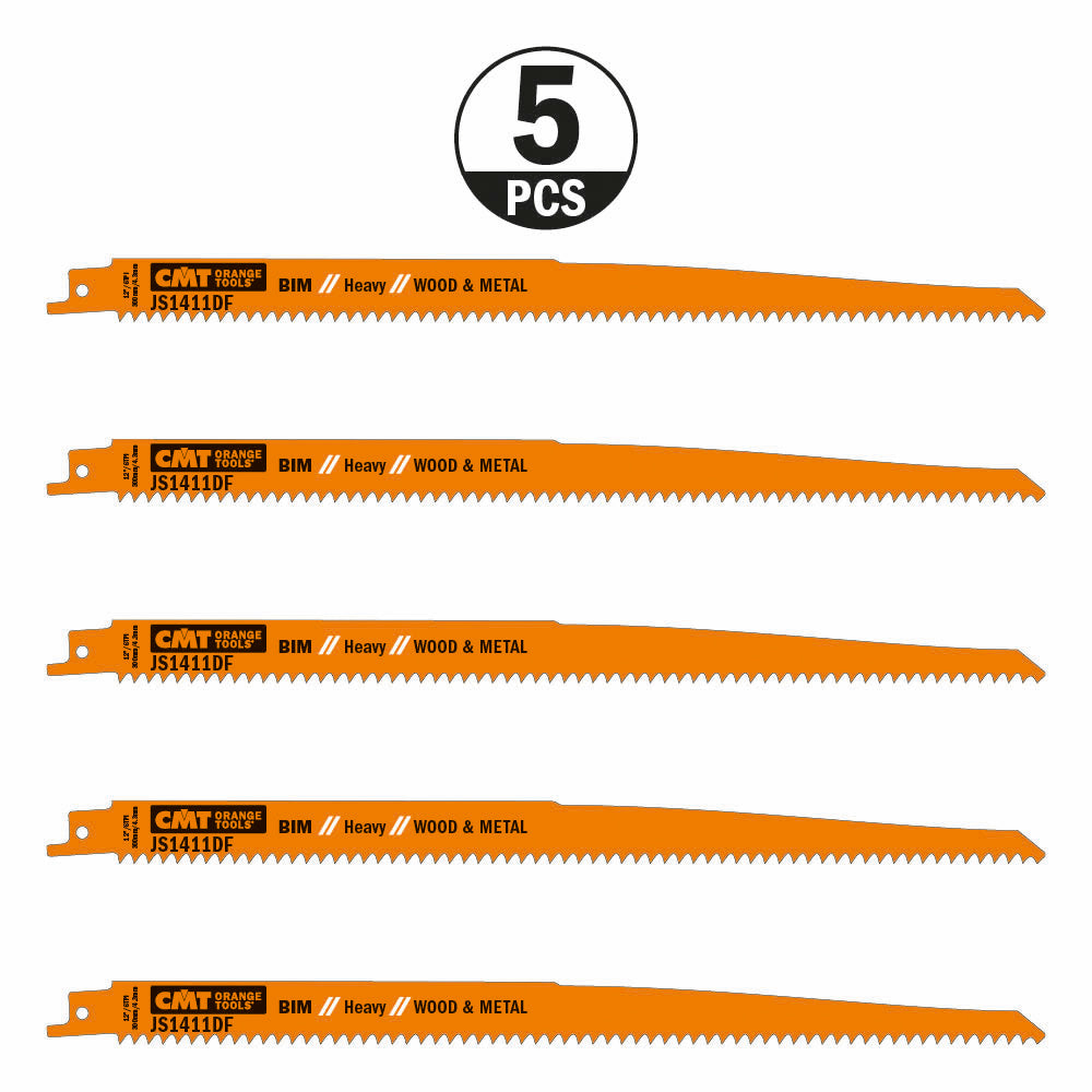 CMT Orange Tools JS1411DF-5 Cuts wood with nails/metal, chipboard, glass fiber reinforced plastic/epoxy Hardware Hardware Tools Sabre - Reciprocating saw blades Woodworking Tools and accessories Ireland Maginn Machinery 03