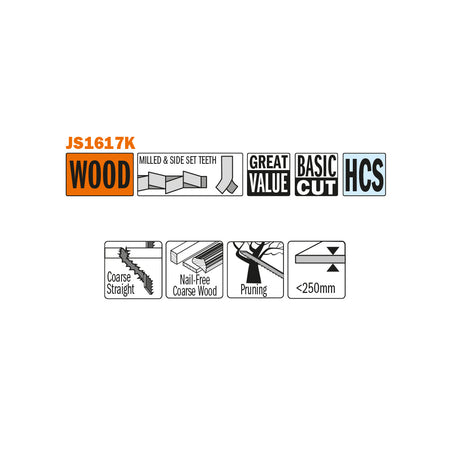 CMT Orange Tools JS1617K-5 Coarse wood, free of nails and pruning green wood Hardware Hardware Tools Sabre - Reciprocating saw blades Woodworking Tools and accessories Ireland Maginn Machinery 02