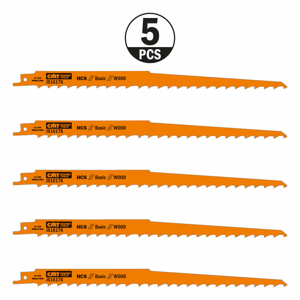 CMT Orange Tools JS1617K-5 Coarse wood, free of nails and pruning green wood Hardware Hardware Tools Sabre - Reciprocating saw blades Woodworking Tools and accessories Ireland Maginn Machinery 03