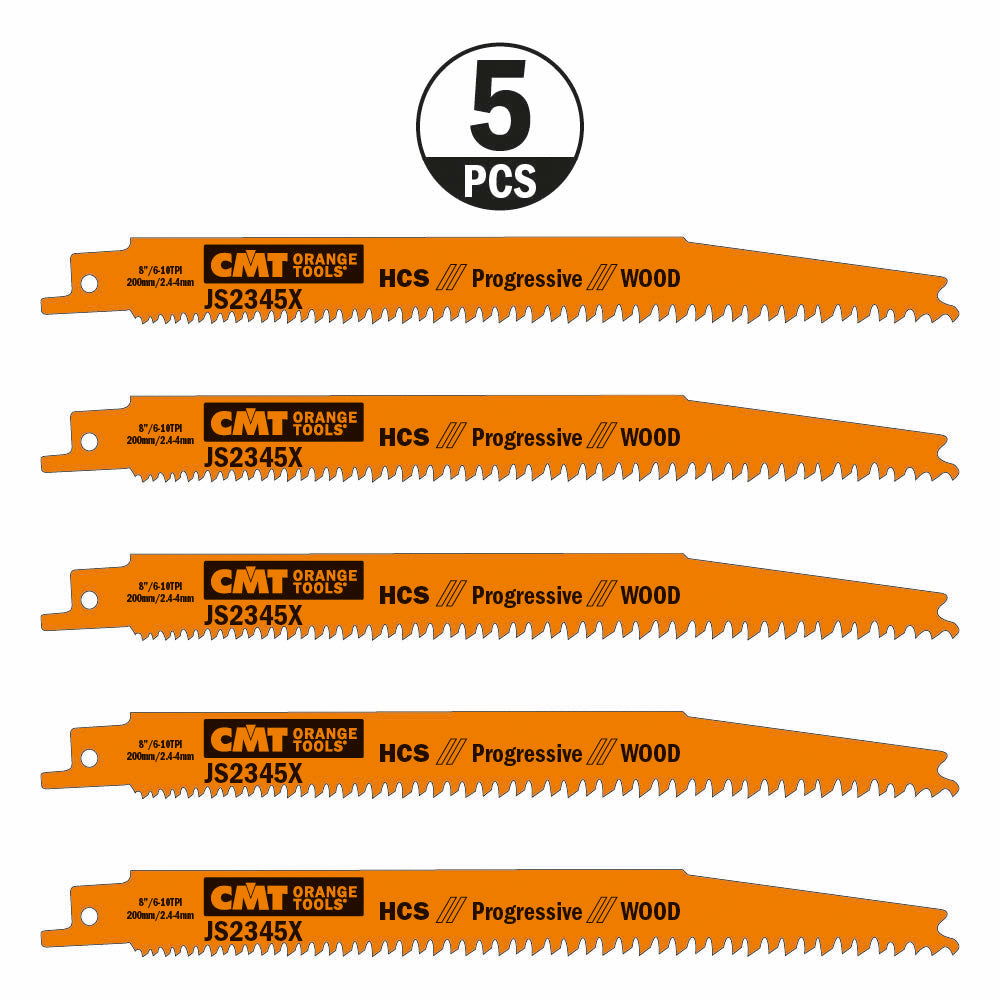 CMT Orange Tools JS2345X-5 Jig Saw blades for wood, MDF, plywood, plastic Hardware Hardware Tools Sabre - Reciprocating saw blades Woodworking Tools and accessories Ireland Maginn Machinery 03