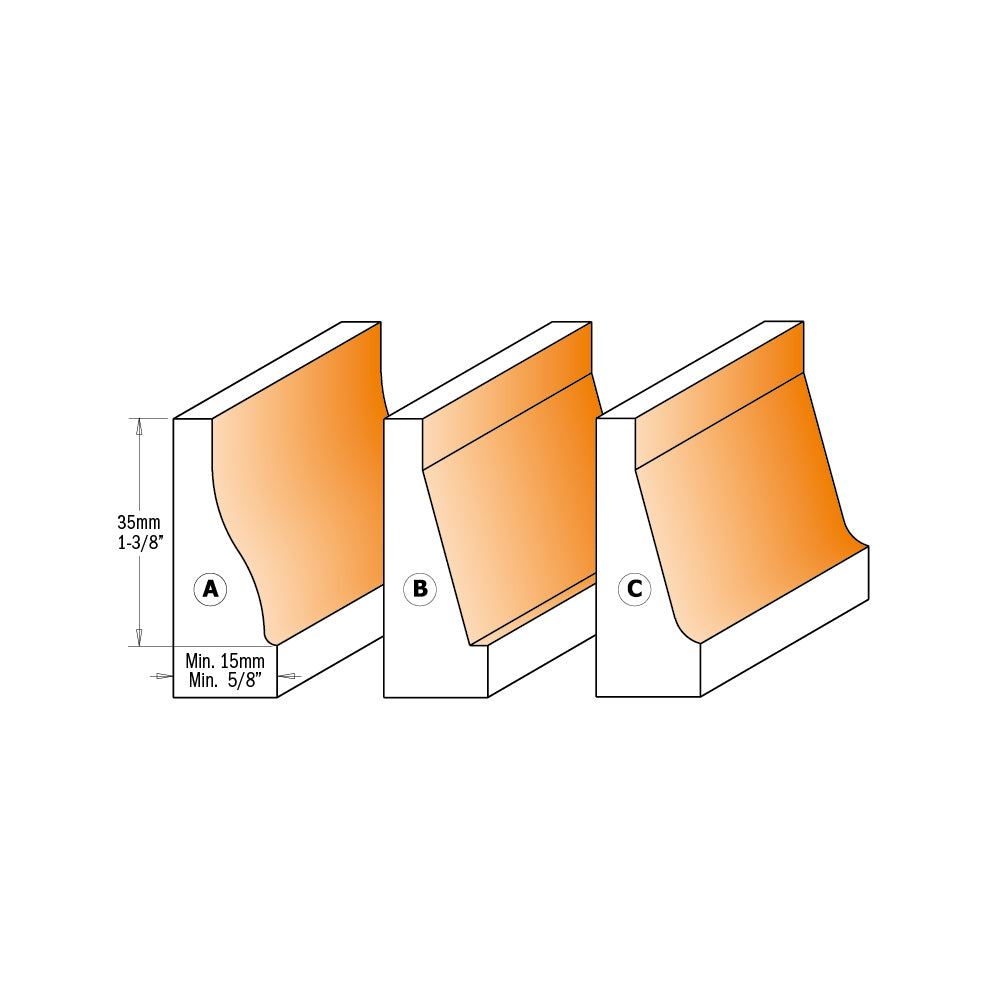 CMT Orange Tools 890.602.11 Vertical Raised Panel Bits industrial industrial Tools Industrial router bits Woodworking Tools and accessories Ireland Maginn Machinery 03