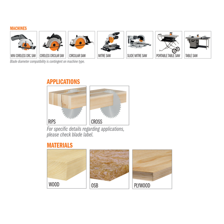 CMT Orange Tools K25040M-X05 K1-2 Contractor circular saw blade in Masterpack K CONTRACTOR® Hardware Hardware Tools Circular saw blades CMT Contractor Tools® - ITKPlus® Woodworking Tools and accessories Ireland Maginn Machinery 03