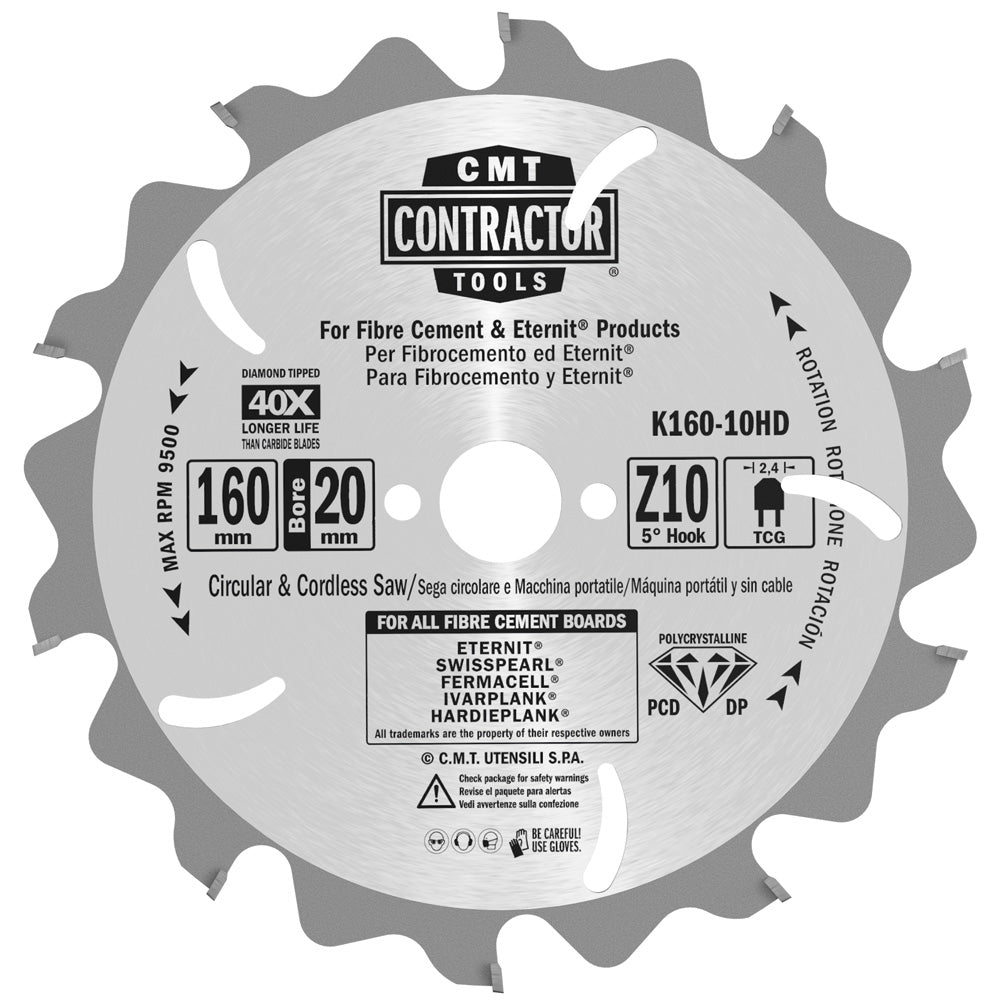 CMT Orange Tools K160-10HD DP- Ultra hard materials - LONG LIFE- K CONTRACTOR® Hardware Hardware Tools Circular saw blades CMT Contractor Tools® - ITKPlus® Woodworking Tools and accessories Ireland Maginn Machinery