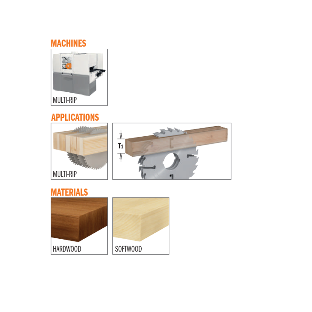 CMT Orange Tools 277.024.12M Multi-Rip with Rakers - THICK KERF Industrial Industrial Tools Industrial circular saw blades Woodworking Tools and accessories Ireland Maginn Machinery 02