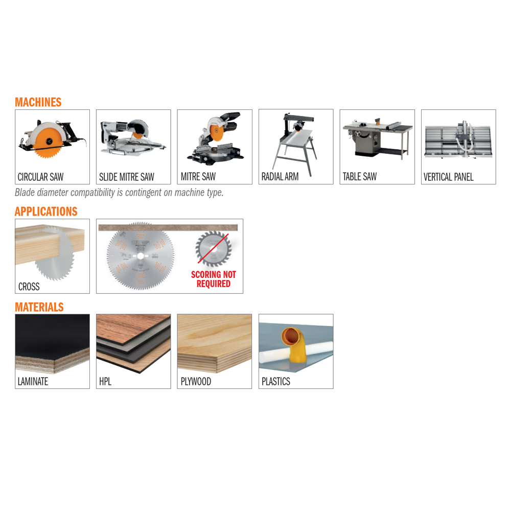 CMT Orange Tools 281.768.52H circular saw blades Lamintaed and HPL Industrial Industrial Tools Industrial circular saw blades Woodworking Tools and accessories Ireland Maginn Machinery 04