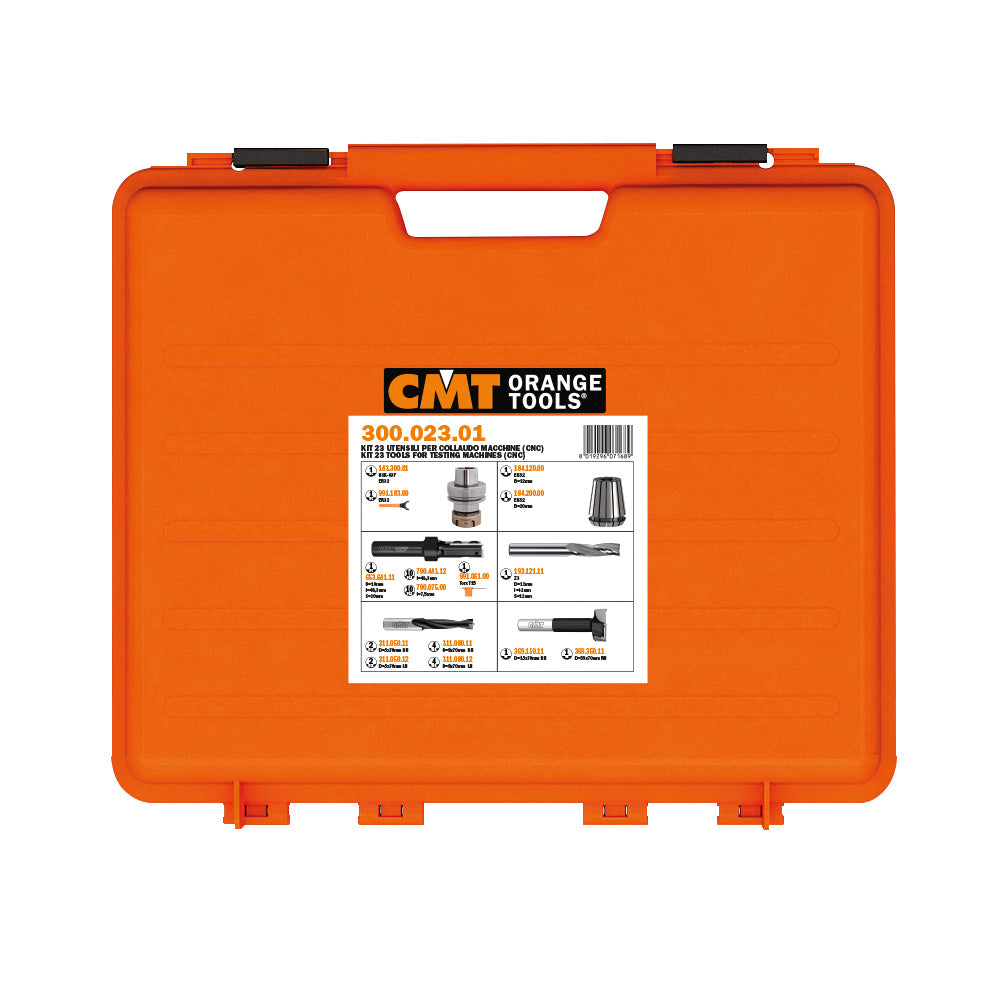 CMT Orange Tools 300.025.01 KIT TOOLS FOR TESTING MACHINES (CNC) Industrial Industrial Tools Router bit sets Woodworking Tools and accessories Ireland Maginn Machinery 02