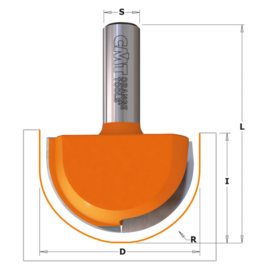 CMT Orange Tools 814.990.11 Round nose router bits industrial industrial Tools Industrial router bits Woodworking Tools and accessories Ireland Maginn Machinery 02