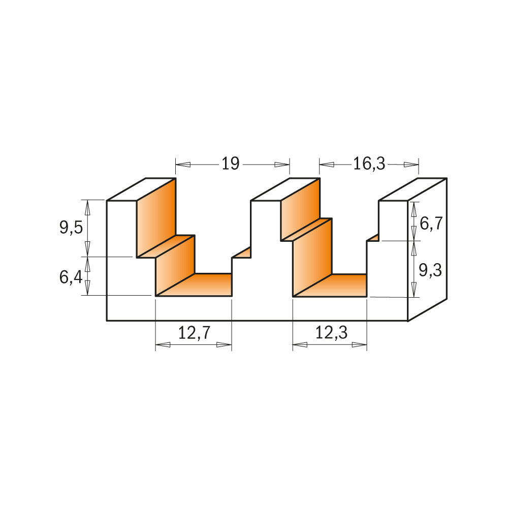 CMT Orange Tools 965.122.11 Stepped rebate router bits industrial industrial Tools Industrial router bits Woodworking Tools and accessories Ireland Maginn Machinery 03