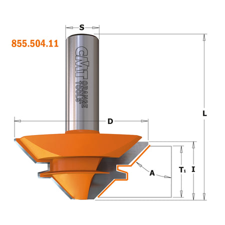 CMT Orange Tools 955.504.11 Lock miter router bits industrial industrial Tools Industrial router bits Woodworking Tools and accessories Ireland Maginn Machinery 02