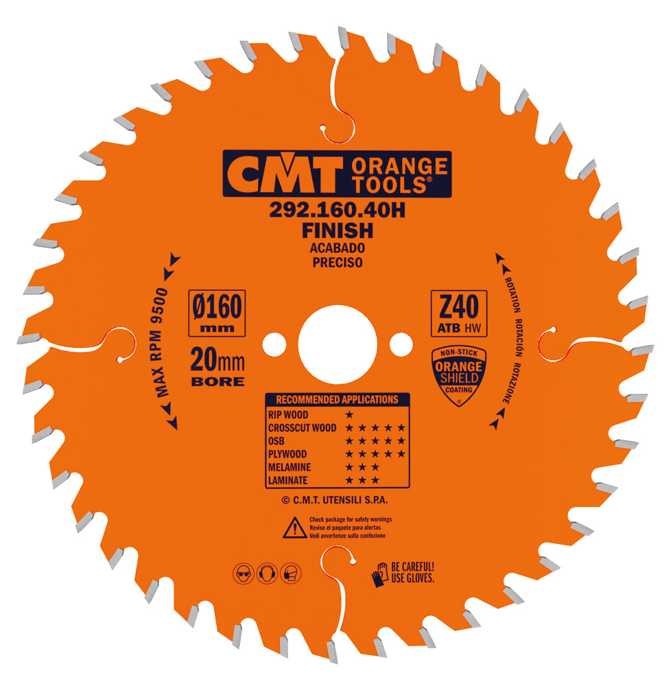 CMT Orange Tools 292.165.40H Fine cut-off circular saw blades Industrial Industrial Tools Industrial circular saw blades Woodworking Tools and accessories Ireland Maginn Machinery