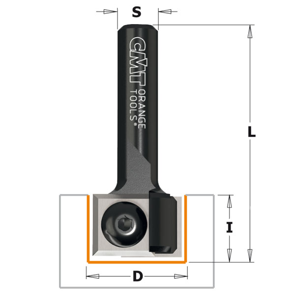 CMT Orange Tools 655.190.11 Straight router bit with insert knives Industrial Industrial Tools Router bits with insert knives Woodworking Tools and accessories Ireland Maginn Machinery