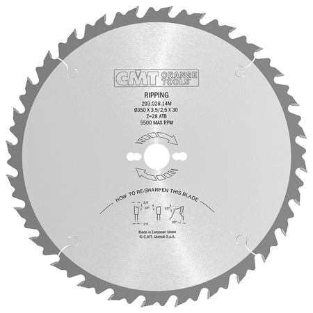 CMT Orange Tools 285.036.13M Ripping Saw Blade Industrial Industrial Tools Industrial circular saw blades Woodworking Tools and accessories Ireland Maginn Machinery