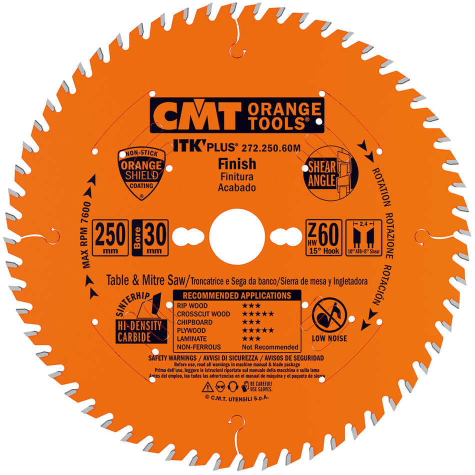 CMT Orange Tools 272.136.36H 272 ITK Plus finishing Thin Kerf saw blades Hardware Hardware Tools Circular saw blades CMT Contractor Tools® - ITKPlus® Woodworking Tools and accessories Ireland Maginn Machinery