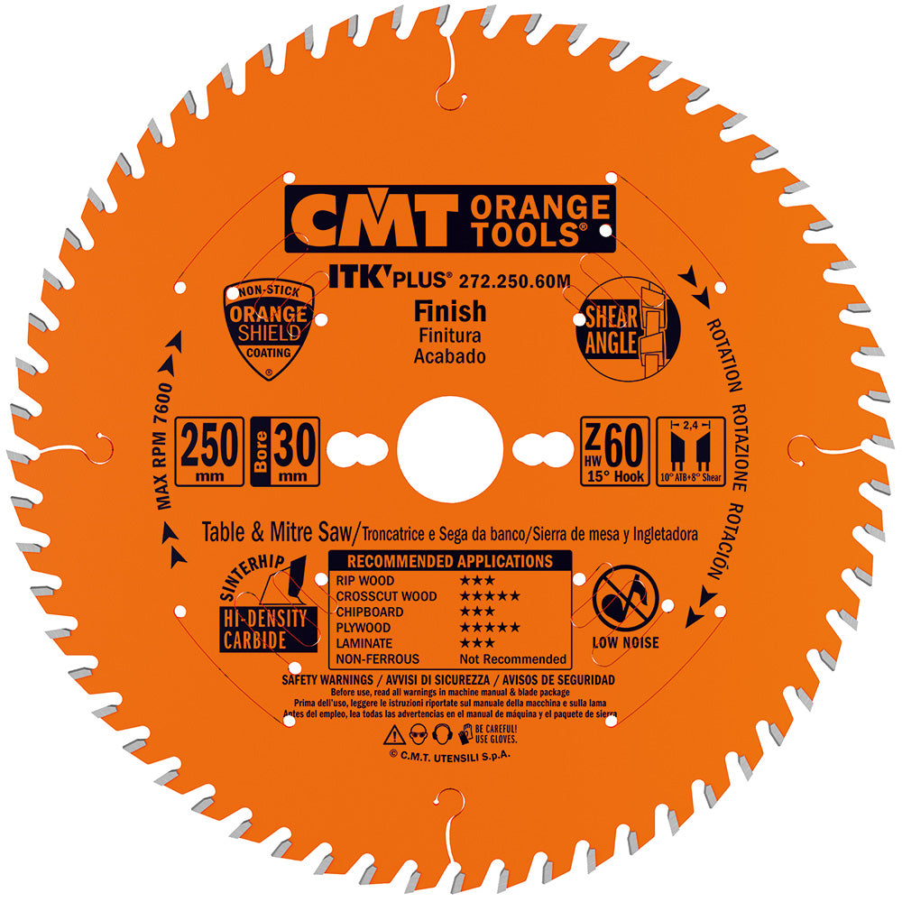 CMT Orange Tools 272.216.48M 272 ITK Plus finishing Thin Kerf saw blades Hardware Hardware Tools Circular saw blades CMT Contractor Tools® - ITKPlus® Woodworking Tools and accessories Ireland Maginn Machinery