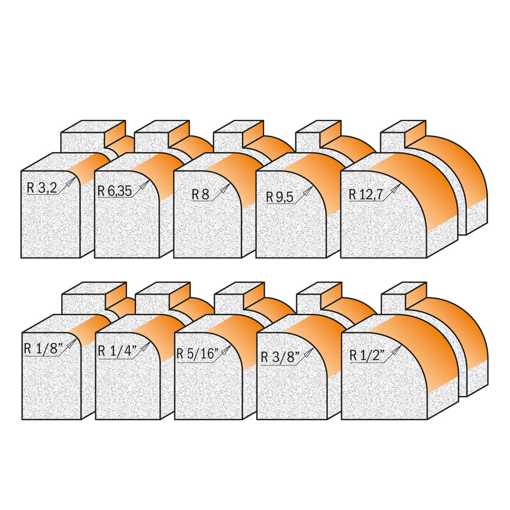 CMT Orange Tools 880.501.11 Solid surface rounding over bits industrial industrial Tools Industrial router bits Woodworking Tools and accessories Ireland Maginn Machinery 03