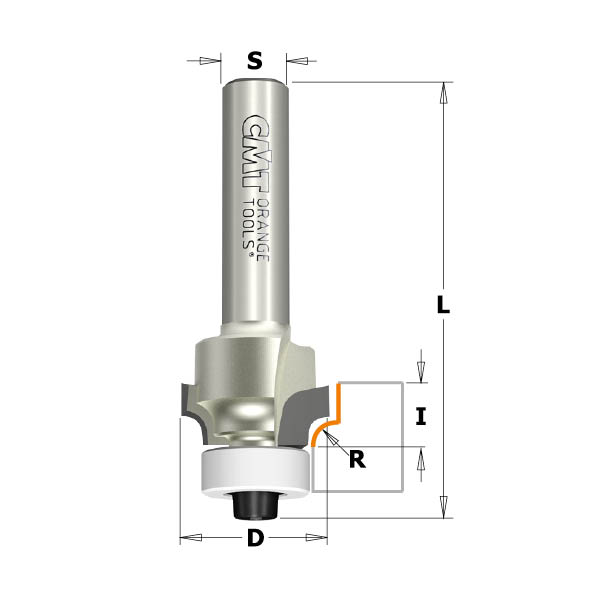 CMT Orange Tools 938.187.61 DP Corner Roundover Router Bits for composites and laminates industrial industrial Tools Industrial router bits Woodworking Tools and accessories Ireland Maginn Machinery