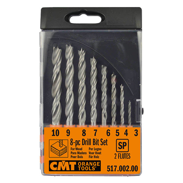 CMT Orange Tools 517.002.01 8 piece brad point bit sets Hardware Hardware Tools Boring bits & Forstner bits Woodworking Tools and accessories Ireland Maginn Machinery