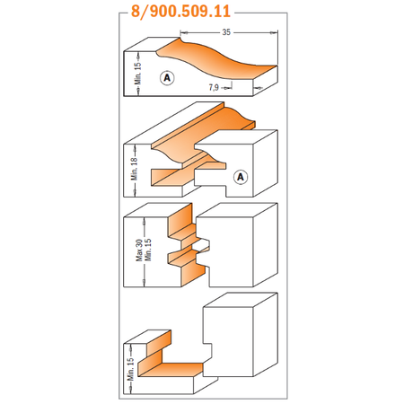 CMT Orange Tools 800.509.11 CMT's complete kitchen sets industrial industrial Tools Router bit sets Woodworking Tools and accessories Ireland Maginn Machinery 02