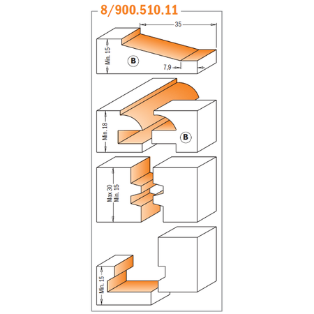 CMT Orange Tools 800.509.11 CMT's complete kitchen sets industrial industrial Tools Router bit sets Woodworking Tools and accessories Ireland Maginn Machinery 03