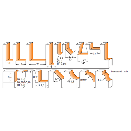 CMT Orange Tools 800.001.00 15 piece router bit sets industrial industrial Tools Router bit sets Woodworking Tools and accessories Ireland Maginn Machinery 03